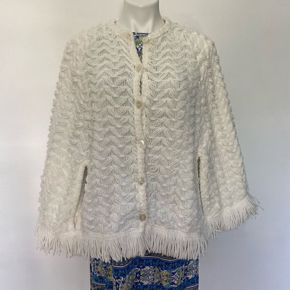 Artisan Vintage 50s 60s Knit Poncho Sweater Cape 70s